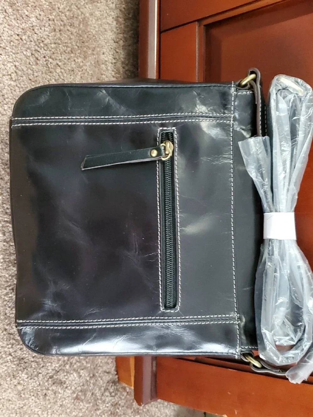 BRAND NEW!!  Tignanello Black Women's Leather Crossbody Messenger Bag